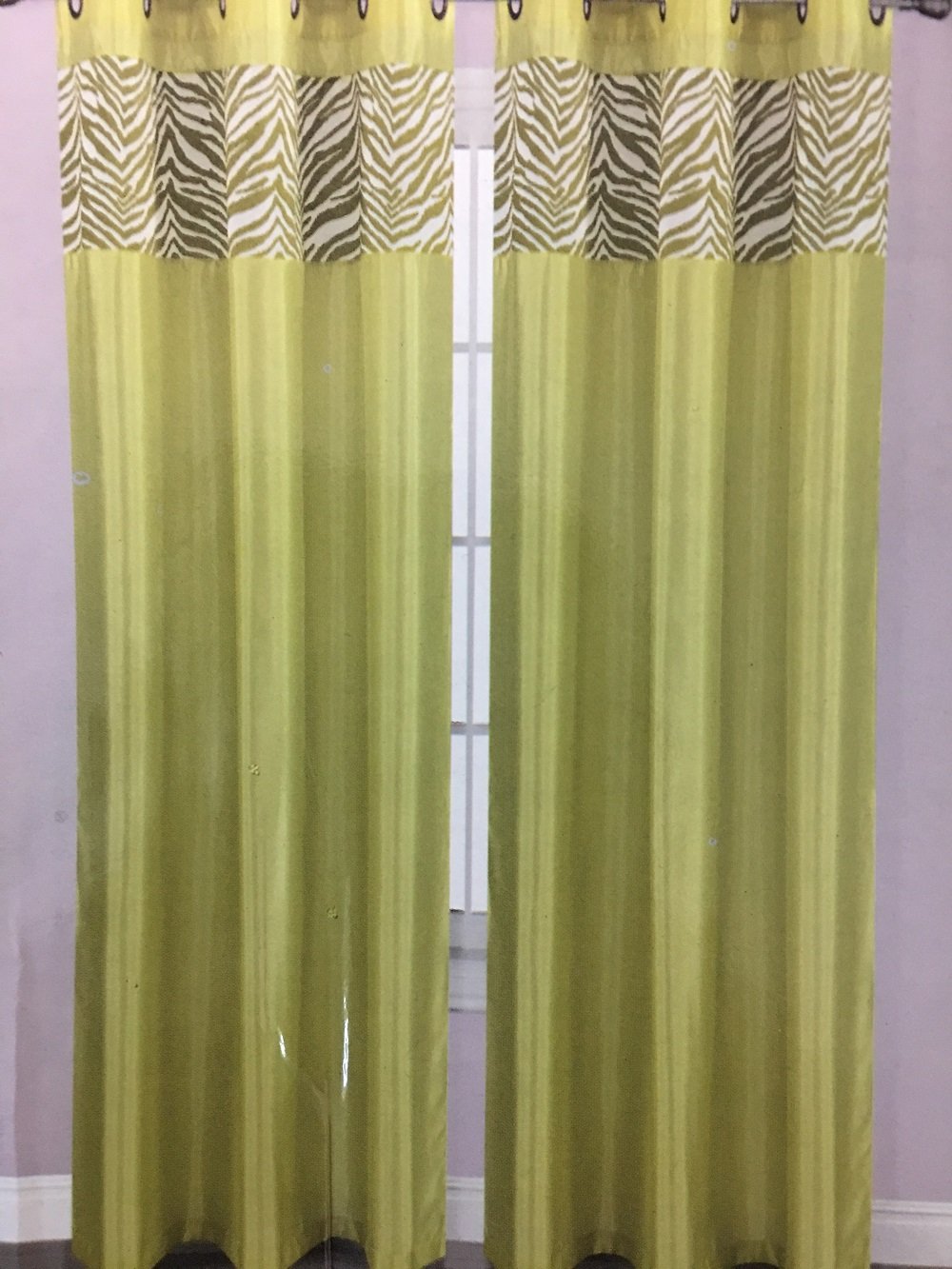 Amazon Com Wpm 2 Piece Faux Silk Zebra Print Grommet Curtains