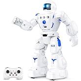 BAZOLOTA Robot Toys for Kids, Programmable Dancing Toys for 5 Year Old Boy | Gesture Sensing Control Smart Robot for Age 3-12 Kids, Rechargeable Toy Robot with 3 Stories Sliding Walking, Christmas White
