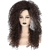 Topcosplay Womens Wig Brown Long Curly Fluffy Afro Cosplay Halloween Costume Wigs