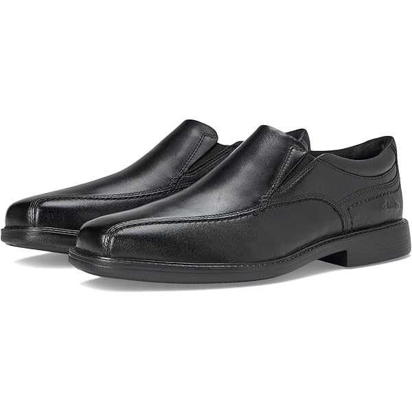 Clarks Men's Northam Race Slip On Leather Casual Shoes, Black, Size 11W, NIB EBa