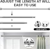 KIAMXNE Stainless Steel Extendable Shower Curtain Rod 72-130cm view 3
