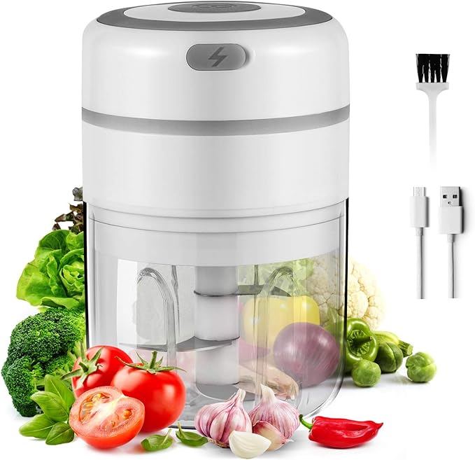 Electric Mini Garlic Chopper Portable Food Chopper，Wireless Small Garlic Blender