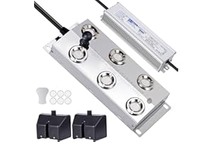 KHEARPSL Mist Maker 6 Head Ultrasonic Fogger Pond Fogger Mister Atomizer Ultrasonic Humidifier for Greenhouse, Halloween Decor, with Float, Waterproof Power Supply and Ceramic Discs (6 Heads)