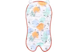 Miracle Baby Car Seat Insert Universal Breathable Baby Stroller Cushion Reversible 3D Air Mesh Cotton Stroller Mat for CarSeat, Buggy, Carrycot, High Chair (Animal)