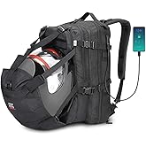KEMIMOTO Motorcycle Helmet Backpack Bag for Men with USB Charging Port, Waterproof, Rechargeable Large Capacity Riding Backpack, 37L