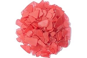 Keedolla 15 Oz Flat Sea Glass Bulk Pieces for Crafts, Tumbled Crushed Beach Seaglass Pieces for Sea Glass Jewelry, Christmas Tree, Wind Chimes Making - Red