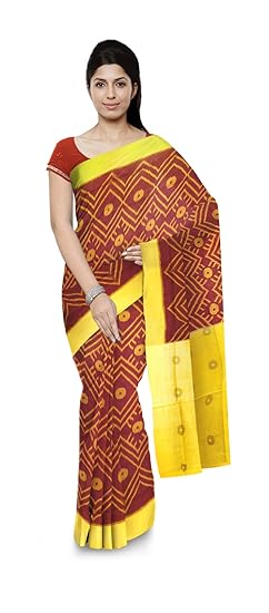 BOYANIKA Womens Sambalpuri Cotton Saree (boyanika 29_Red)