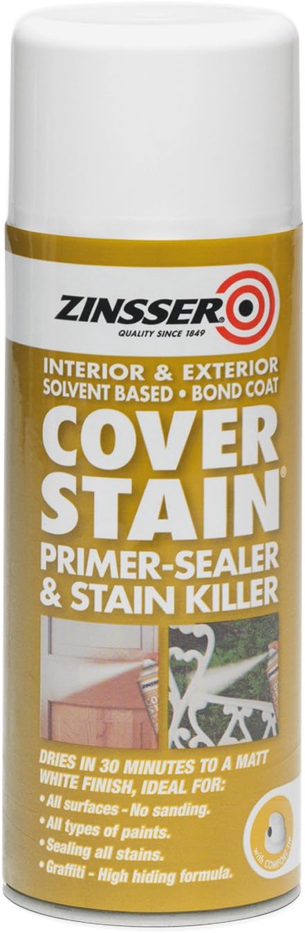 Zinsser Cover Stain 400 ml Aerosol Primer Sealer Stain Killer