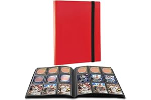 CTPOKO Trading Card Binder, 9-Pocket Sports Card Album Holder for Football, Basketball, Baseball Cards - 30 Pages, 540 Card Capacity - Red