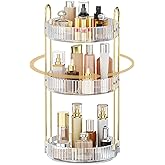 MOKANI 360 Rotating Makeup Organizer for Vanity, 3 Tier Adjustable Perfume Organizer for Dresser, Multi-Function Spinning Cosmetics Skincare Storage for Bedroom, Dresser, Countertop, Clear