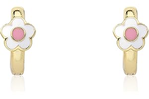 Little Miss Twin Stars Kids Earring - 14k Gold-Plated Huggy Earring - Hypoallergenic And Nickel Free For Sensitive Ears
