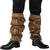 Viking Fur Boot Covers - Faux Fur Leg Warmers for Men and Women, Medieval Cosplay Accessories, Costume Props