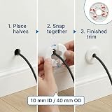 1STec 2 Pack 10mm Split Wall Grommet Cover with Adhesive Backing view 7