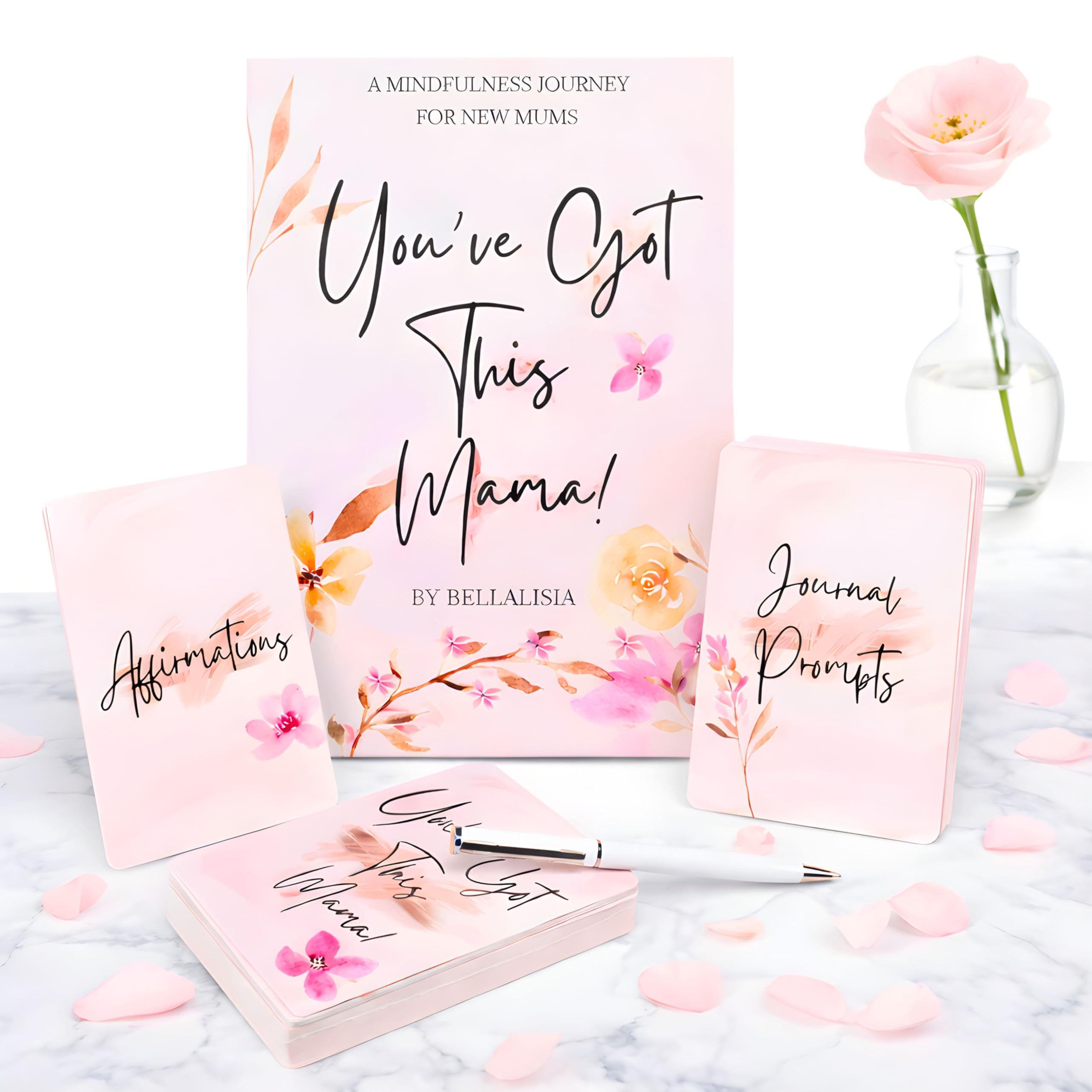 New Mum Gifts - Mum to Be First Time Mum Gifts, Mindfulness Journal Affirmations Cards & Pen Baby Shower Gifts for Mummy, Perfect Pregnancy Gifts for Mum Expecting, Self Care Present For Any Mother