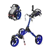 Caddytek CaddyLite Auto+360 Golf Push Cart - 4 Wheel Lightweight Foldable Golf Pushcart with Auto Folding, 360&deg; Swivel Front Wheel, Aluminum Frame, EVA Wheels, Foot Brake, Umbrella &amp; Drink Holder
