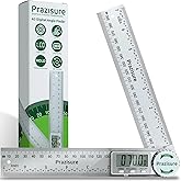 Prazisure Digital Angle Finder, Stainless Steel Protractor 200mm, Professional Angle Measuring Tool for Woodworking, Construc