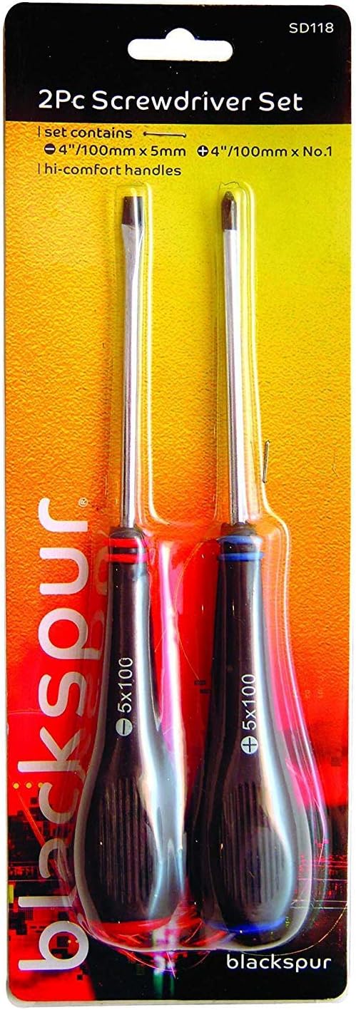Blackspur BB-SD118 Hi-Torque Screwdriver Set, Unknown, 4” x 5mm