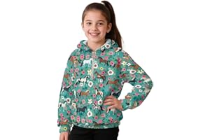Upetstory Half Zip Hoodies for Girls Toddler Kids Warm Sweatshirt