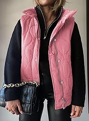 EVALESS Womens Fashion Cropped Puffer Vest Fall