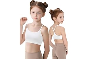 iMuchic Girls Sports Bra Spaghetti Strap Y Back Racerback Training Bra for Girls with Removable Padding