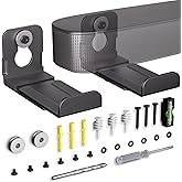 MUAKIOY SoundBar Wall Mounts, Universal Sound Bar Brackets Under TV, Depth Adjustable 3.4" to 5.8" for More Soundbars, Dual Spearkers Holders with All Hardware Kit