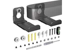 MUAKIOY SoundBar Wall Mounts, Universal Sound Bar Brackets Under TV, Depth Adjustable 3.4" to 5.8" for More Soundbars, Dual S