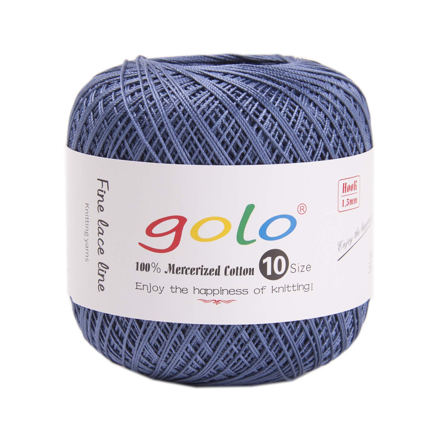 golo Crochet Thread Size 10 Yarn for Hand Knitting Crochet Yarn (Blue gray-190) — image 1