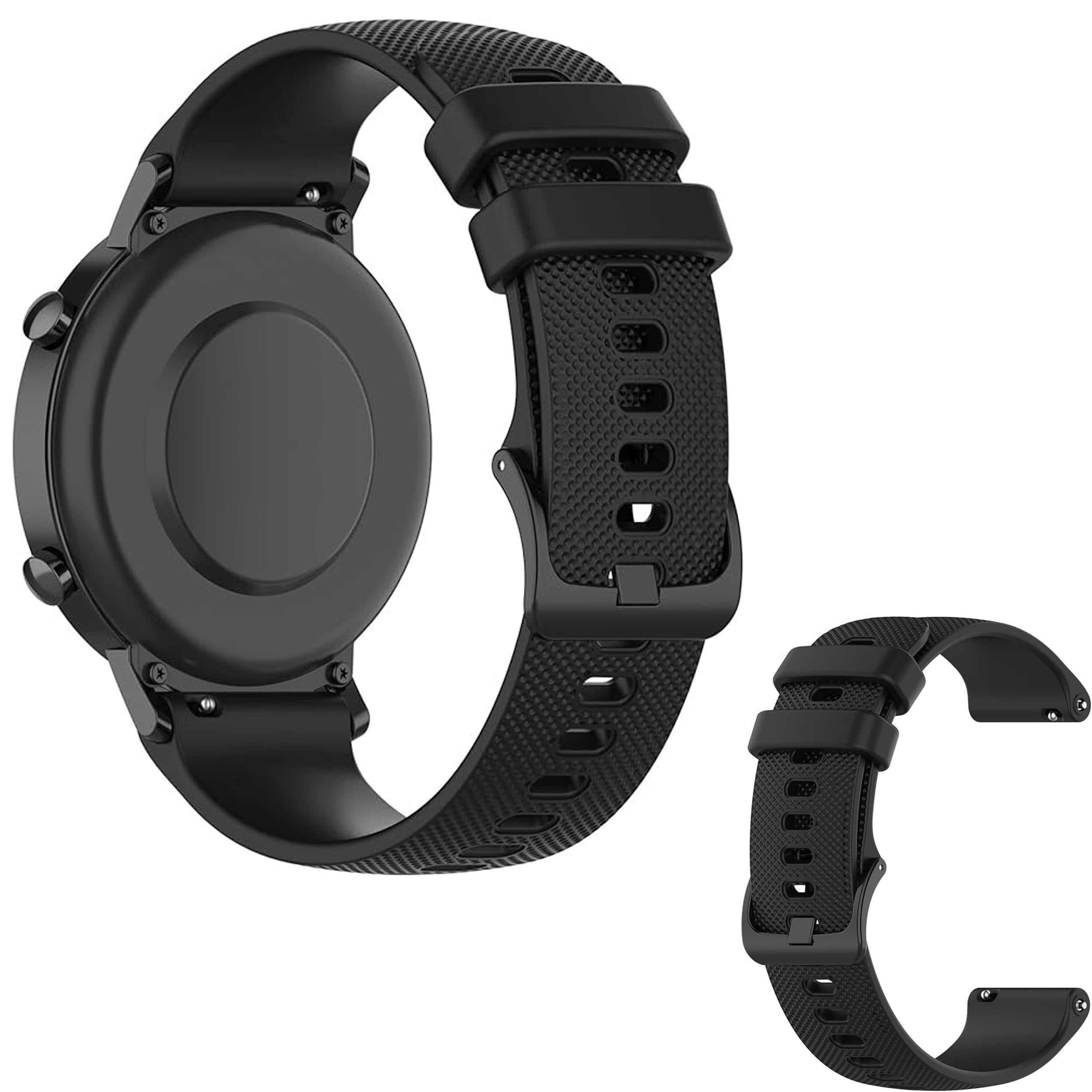 MYAYD Silicone Watch Strap Replacement, 20 mm Silicone Strap, Water-Repellent Watch Straps For Men and Women, Suitable for Garmin Venu, Vivomove, Move, Vivoactive, Forerunner, Approach S40, Black