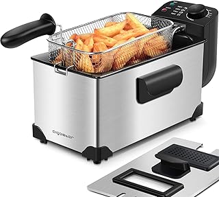 Aigostar Ushas 30HEZ - Semi-professionelle Fritteuse, Edelstahl, 2200 Watt, 3 Liter. BPA-frei