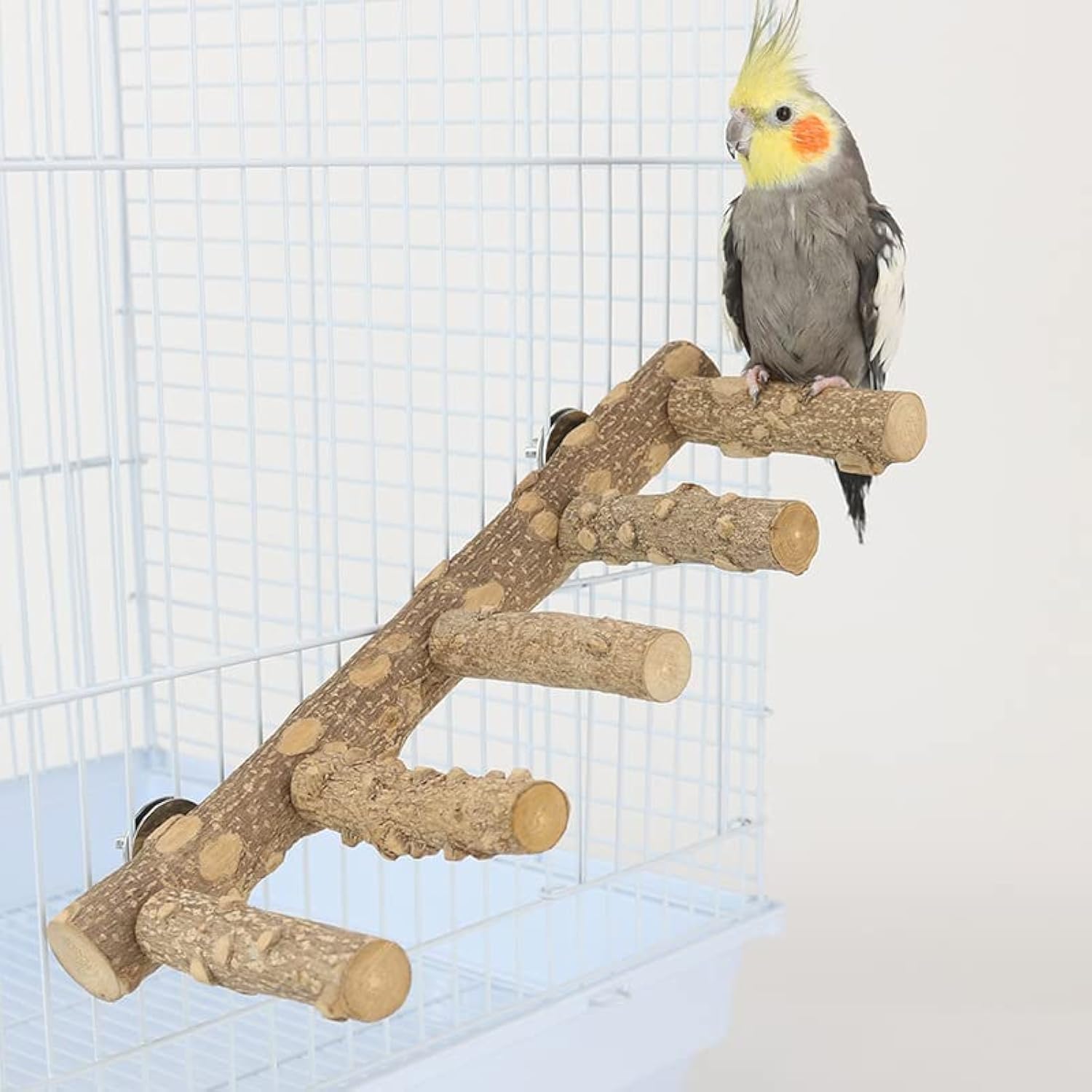 Photo 1 of AWXZOM Natural Wood Bird perches Bird Ladder Perch Parrot Ladder Hamster Climbing Toys Nature Wood Stand Parrot Chew Toy for Small Animal