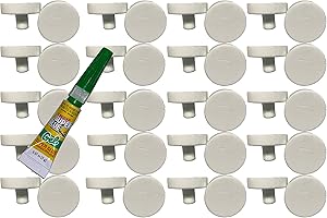 Awesome Aquatic Ceramic Coral Plugs/Disks/Base with Free Reef Glue Gel - Frag Plug Plate Disc (40 Pack 24 MM W/Glue)