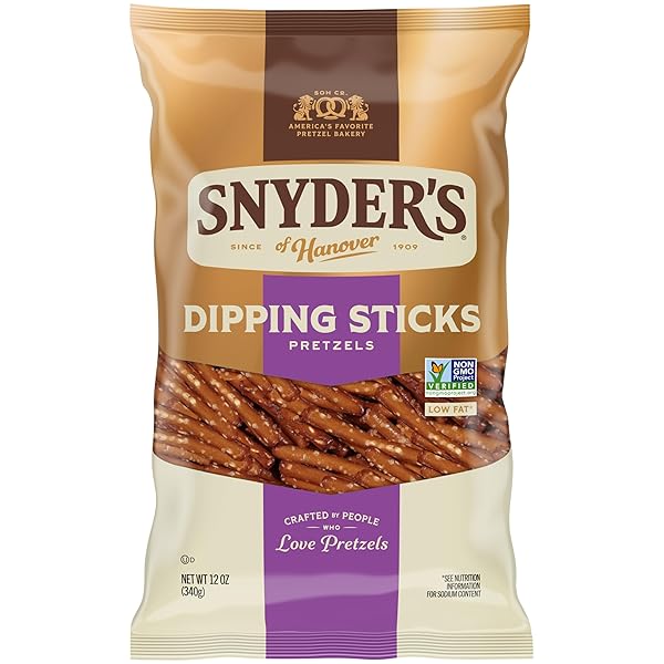 SNYDER’S OF HANOVER, PRETZEL DIPPING STICKS, 12 OZ...