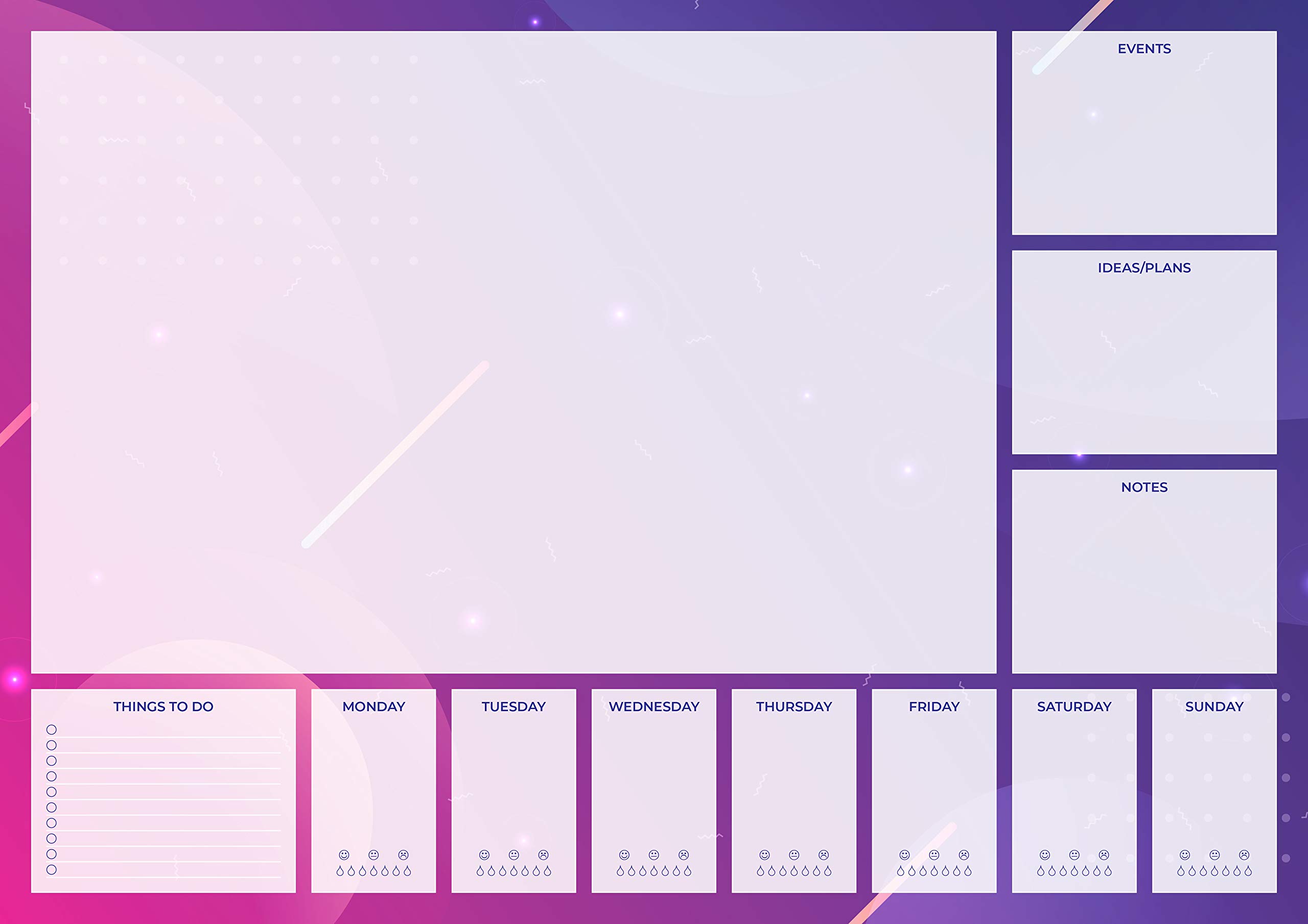A3 Pack of 2 Large Desk Pad and Weekly Planner, 50 Sheets Per Pad, Thicker 90GSM Paper with Strong Grey Back Board (Pack of 2 A3 Pads)
