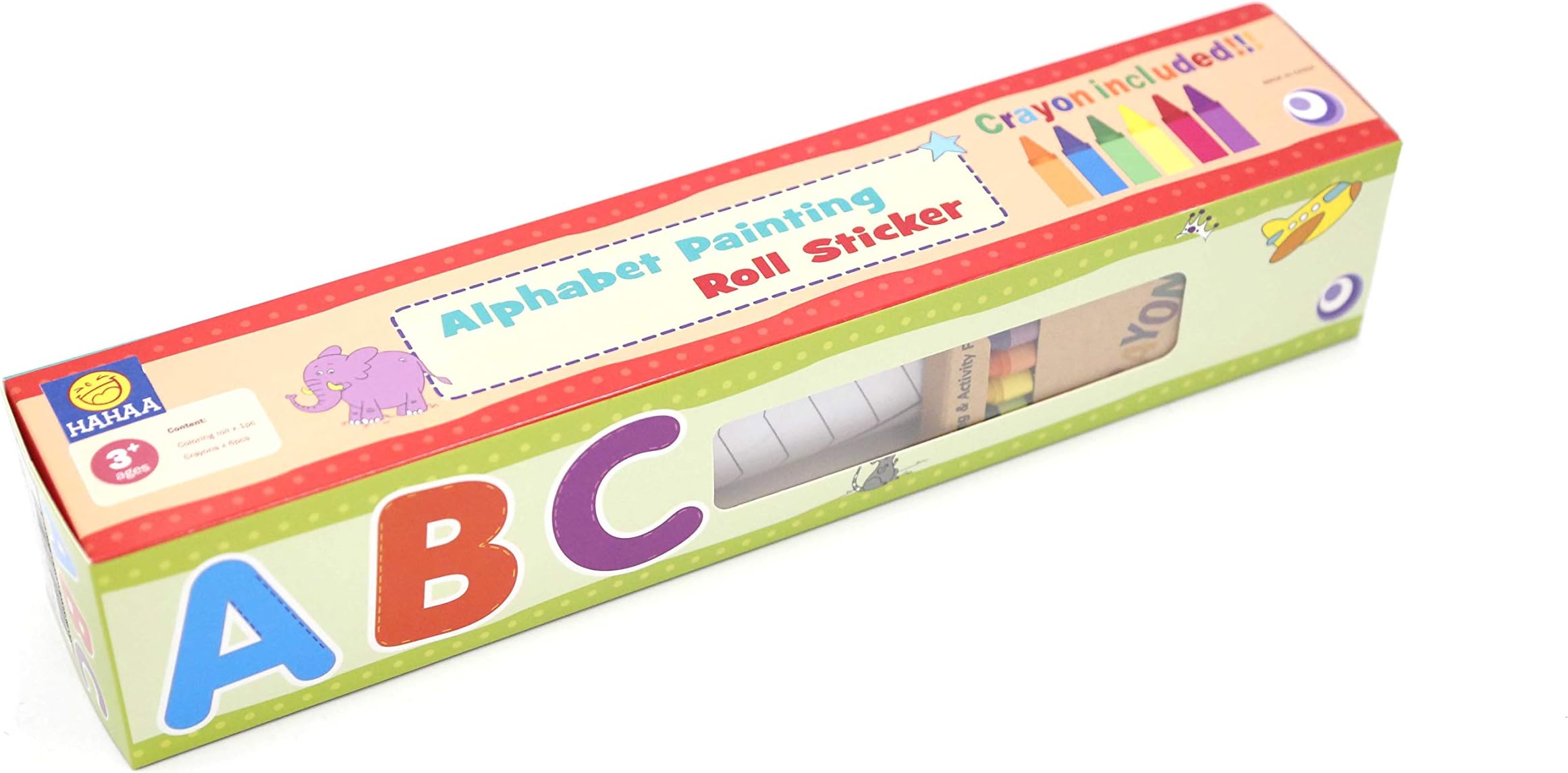 HAHAA 15 – Foot By A-Z Alphabet Coloring Roll With Crayons- Continuous Coloring Paper, Great for Group Funny Wall Poster