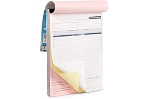 BLUE SUMMIT SUPPLIES Blue Summit 50 Contractor Invoice Receipt Books, Estimate Book Contractor with Blank Invoice Sheet, 50 Full Page 3 Part Invoices, Carbonless Forms with Carbon Copies, Letter Size