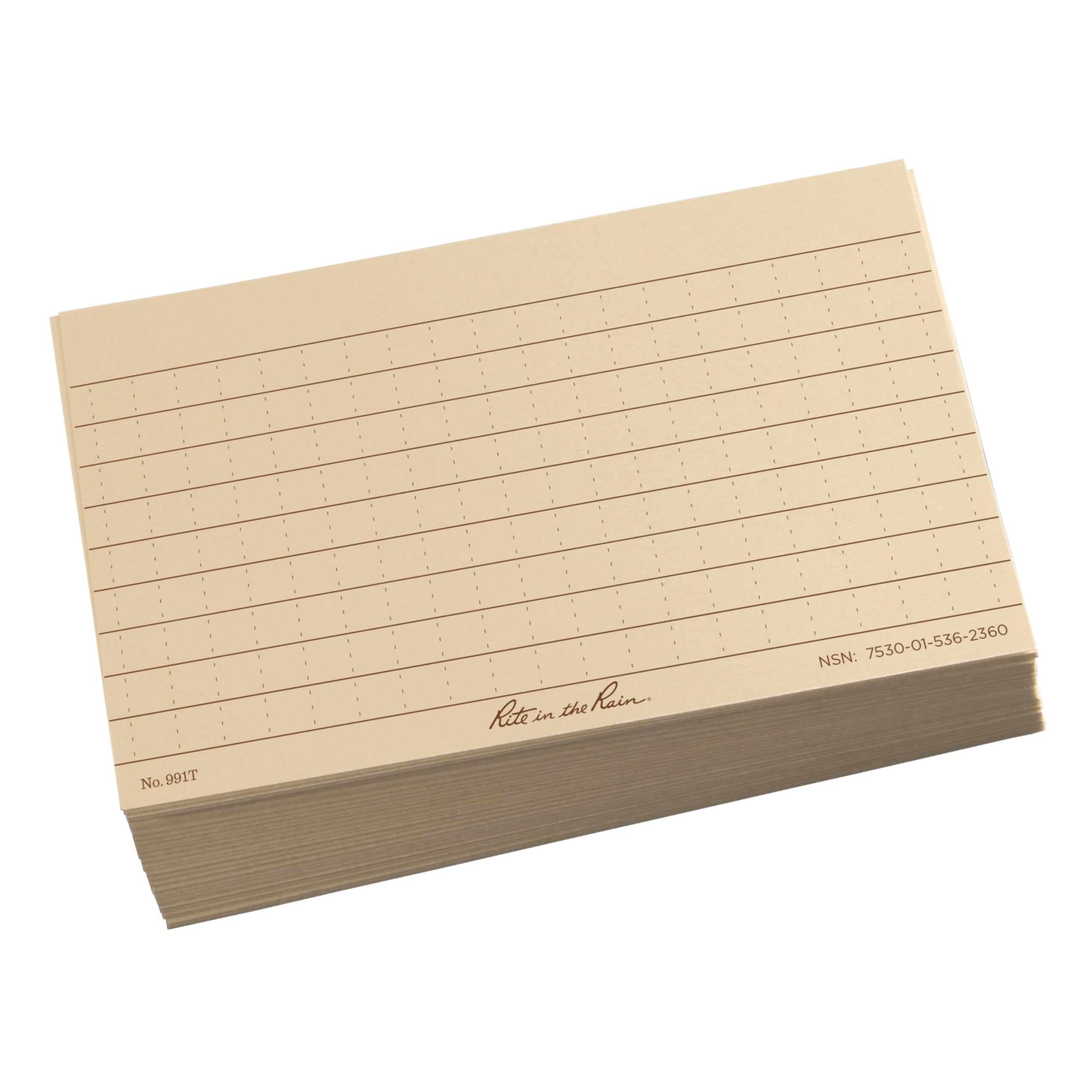 Rite in the Rain Weatherproof Index Cards, 3" x 5", Universal Pattern, Tan (No. 991T), Skin-Coloured