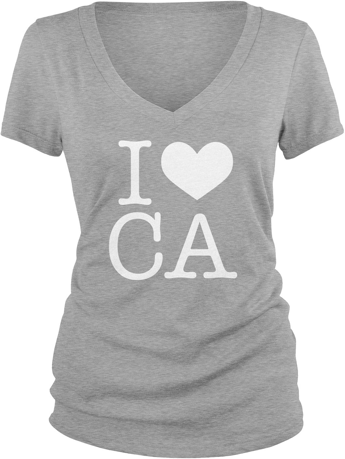 Amdesco Junior's I Love CA, I Love California V-Neck T-Shirt