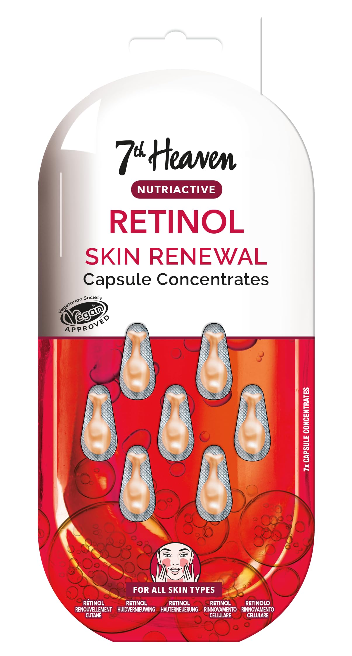 7th Heaven Retinol Capsules 7 day pack- Line Smoothing Night Serum Capsules - Daily Anti-Wrinkle & Anti-Aging Treatment - Visibly Reduces Fine Lines & Wrinkles - Overnight Skincare - 7 Capsules