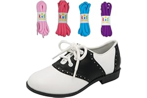 KIDCOSTUMES Saddle Shoes Oxford 50's Style Sock Hop for Kids with Bonus Pack of Laces