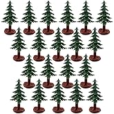 FAZHBARY 20 PCS Christmas Tree Cake Topper Evergreen Trees Pine Tree Figurines Village Christmas Trees Miniature Trees for Xmas Decor