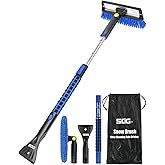SEG Direct 39" Extendable Snow Brush with Squeegee Ice Scraper Telescoping Foam Grip for Car Truck SUV MPV Light Weight Anti-