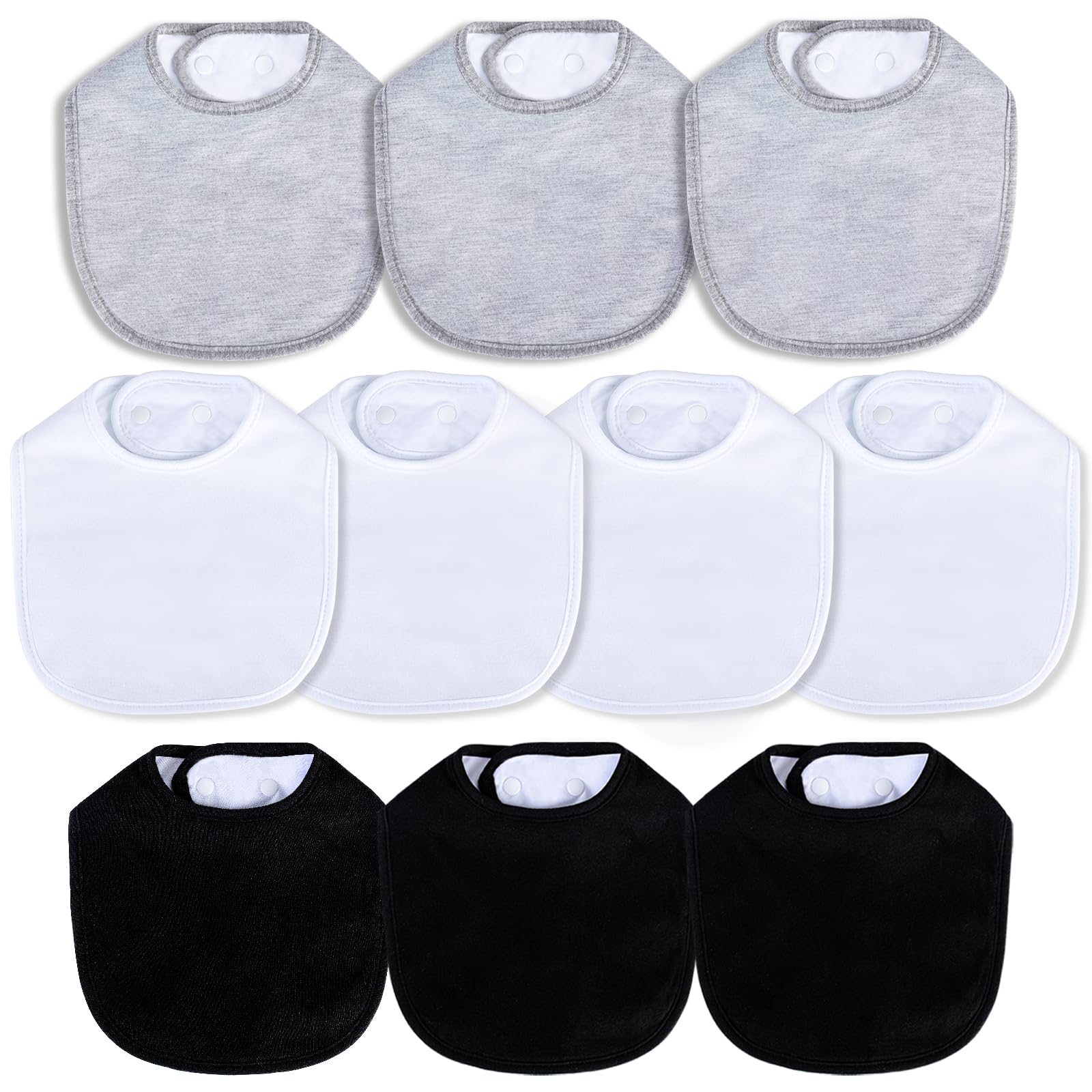 Hakochia Waterproof Baby Bibs for Boys and Girls, Soft and Absorbent 4-Layer Cotton Baby Bandana Bibs With Adjustable Snaps for Infants Newborn Feeding, Teething, Drooling,0-12 Months,10-Pack