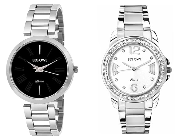 Bigowl Wrist Watch Couple Combo for Men and Women