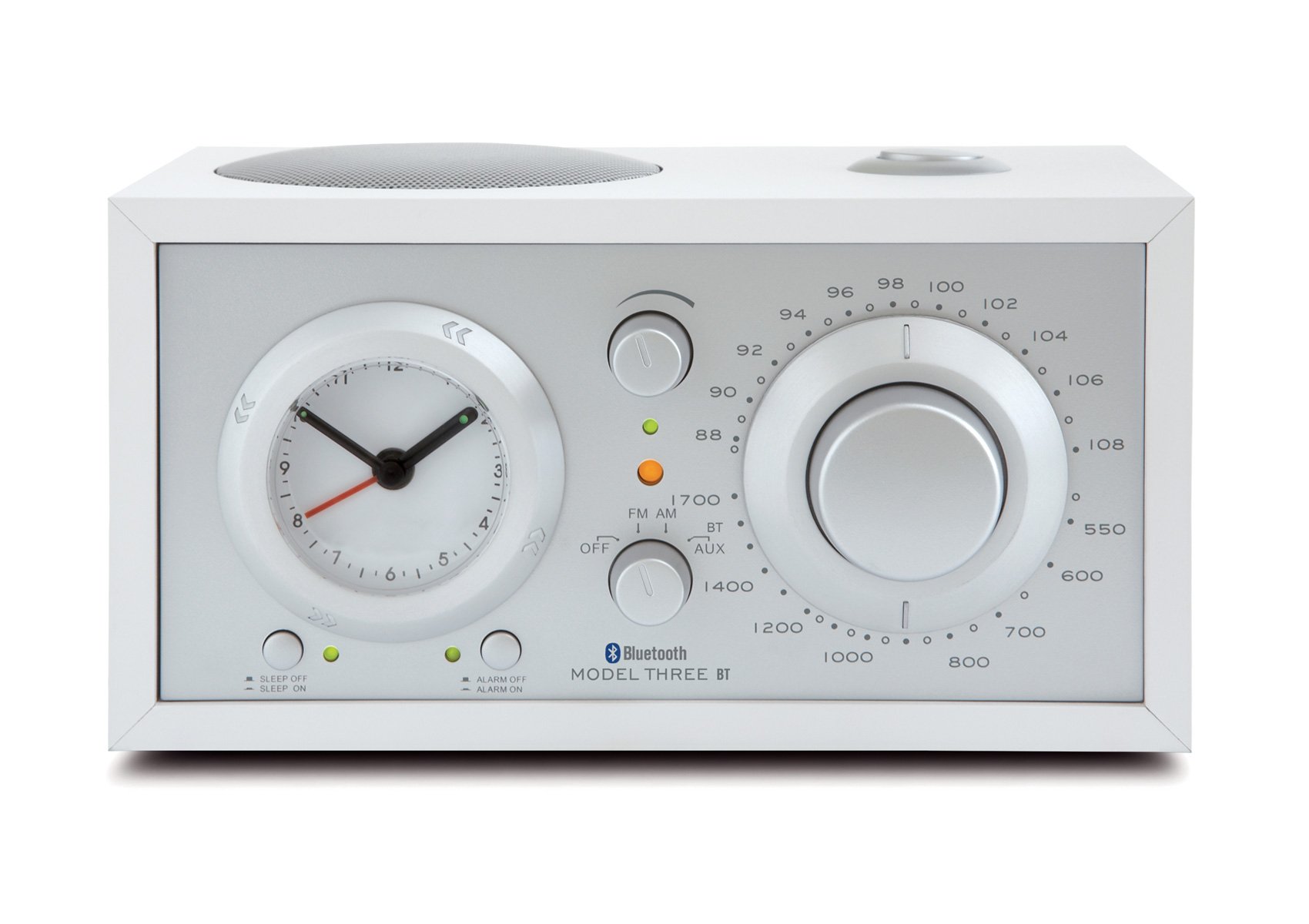 Tivoli Audio Model Three BT - AM/FM Clock Radio with Bluetooth - White/Silver