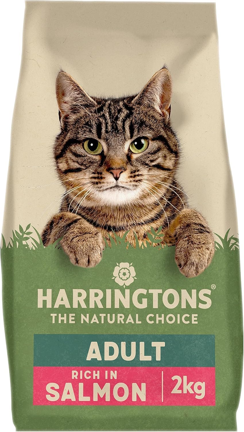 Harringtons Complete Dry Adult Cat Food Salmon 2kg (Pack of 4) - Tasty Natural Goodness