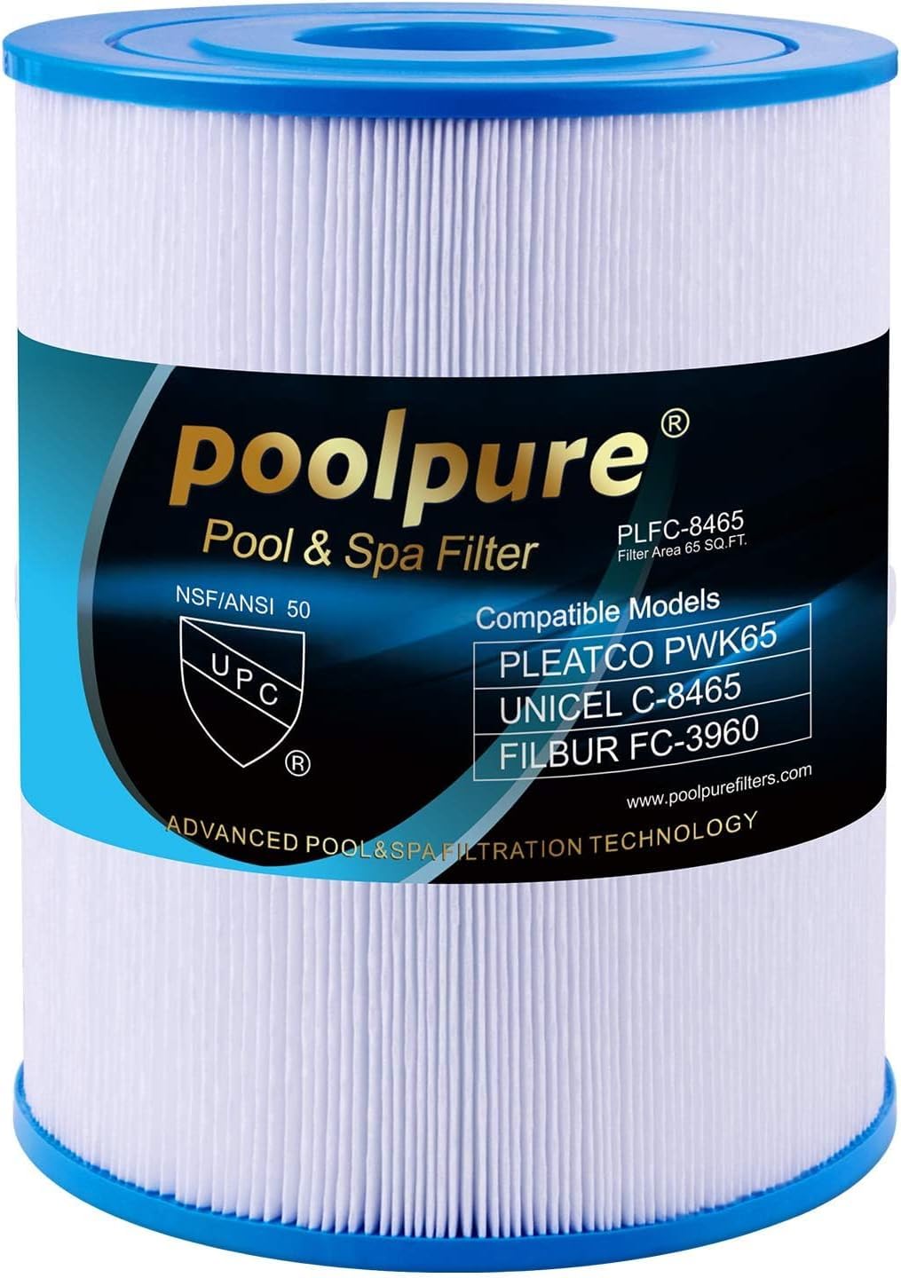 POOLPURE Hot Tub Filter Replacement for Unicel C-8465, Pleatco PWK65, Filbur fc-2390 Hot Springs Filter Spa filter (invoice available)