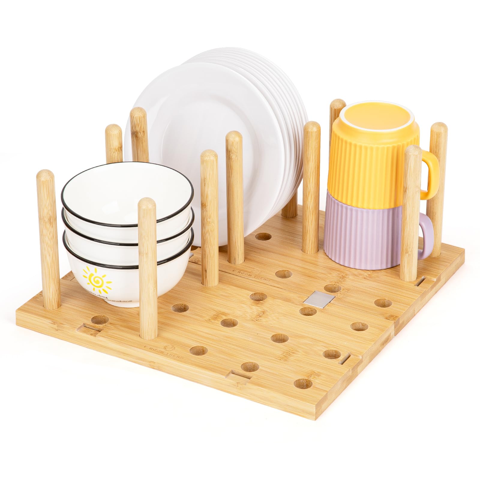 Photo 1 of E-ROOM TREND Peg Board Drawer Organizer for Kitchen | Kitchen Drawer Organizers for Dishes Plates Bowls Condiment Spice | Pegboard Organizer for Cabinet RV Storage, 2 Boards&12 Pegs (DD212)