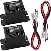 Tnisesm 2PCS Power Relay AC120V Coil, 30A SPDT(1NO 1NC) with Flange Mounting and 10 Quick Connect Terminals Wires Mini Relay NT90-AC120V-10X