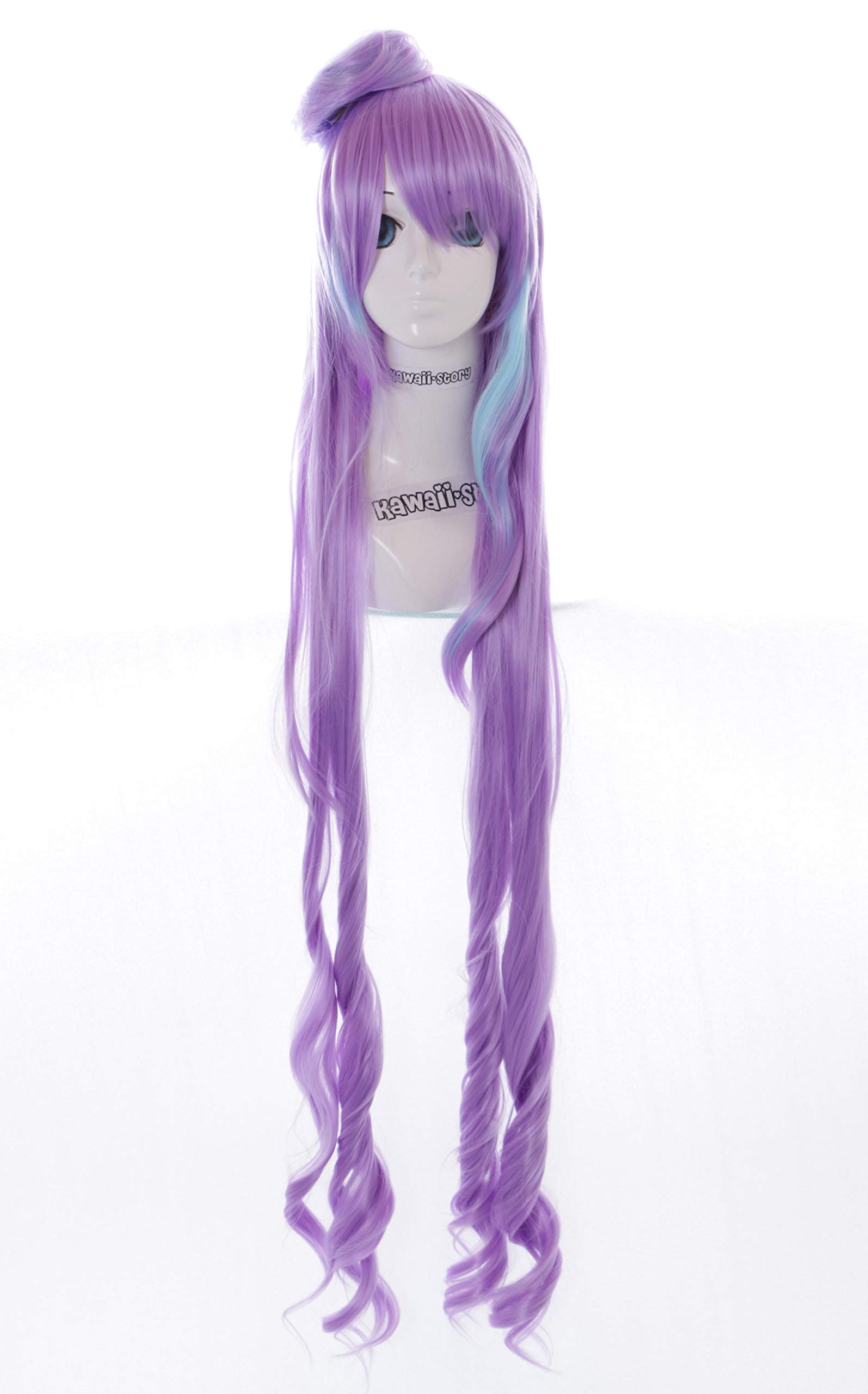 Kawaii-Story MR-616A Purple Curly 116 cm for Mikumo Guynemer Macross Delta Cosplay Wig Anime Manga