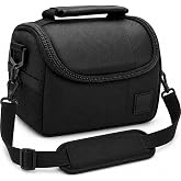 eCostConnection Small Padded Camera Bag with Shoulder Strap &ndash; Compact DSLR &amp; Mirrorless Camera Carrying Case, Lightweight Protective Crossbody Case